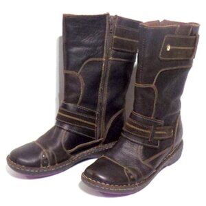 LOBO SOLO Women’s Leather “Isadora” Boot, Side Zip, Brown – Size: 9